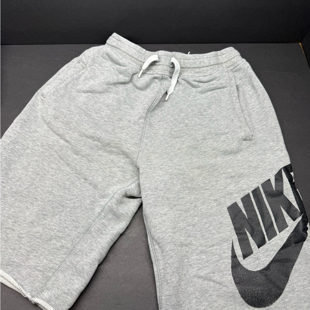 Nike Kids Light Gray Shorts with Black Logo